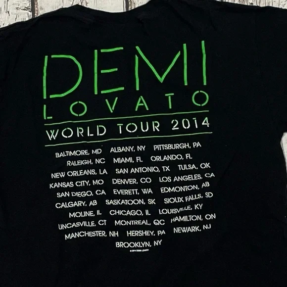 Demi Lovato 2014 World Tour Concert Music Crewneck Pop Tee Tshirt - Picture 4 of 6
